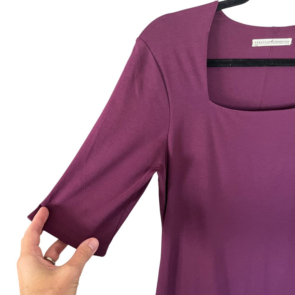 Peruvian Connection Natasha Square Neck Purple Dr… - image 2